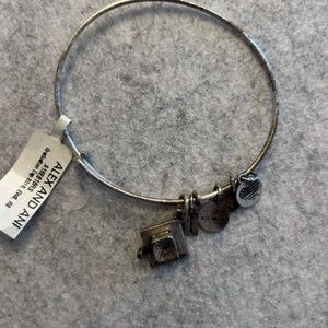 Alex and Ani Silver Tone Charm Bracelet with Graduation Cap 2016 NWT